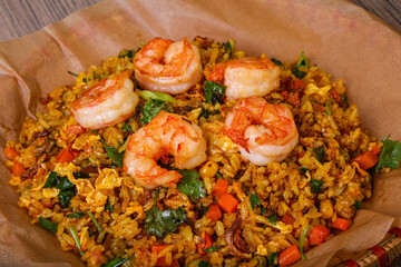 Asian cuisine - Fried Rice with prawn