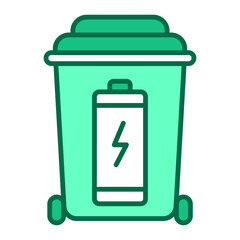 Battery recyclable color line icon.