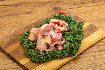 Raw chicken stomach for cooking