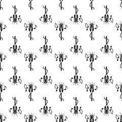 Retro microphone pattern seamless background texture repeat wallpaper geometric vector