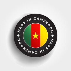 Made in Cameroon text emblem badge, concept background