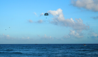 parachute in middle of sea