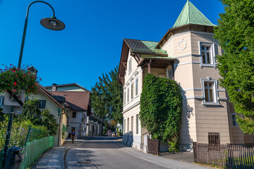 Characteristic Architecture and Street View in Bad Goisern, Ausseerland, Austria 10.09.2021