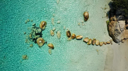 Cercles muraux Plage de Palombaggia, Corse plage vue du ciel de corse palombaggia