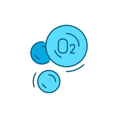 Molecule or atom oxygen color line icon. Editable stroke.