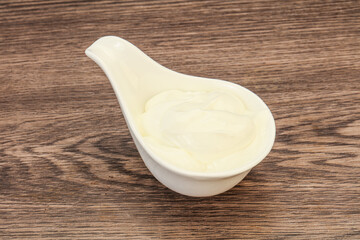 Sour cream in the bowl