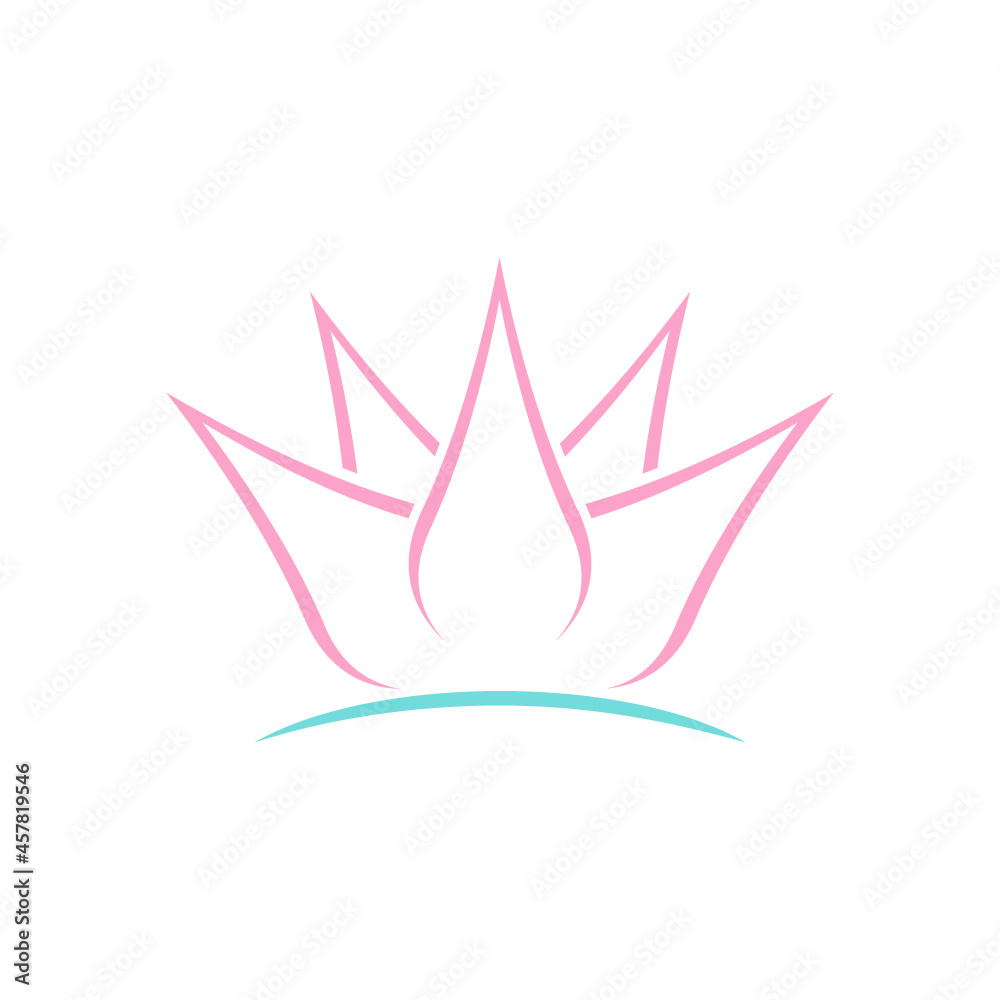 Canvas Prints Pink Lotus flower icon isolated on white background