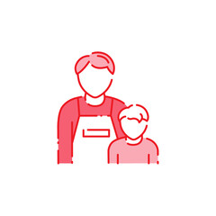 Single father color line icon. Defective family.