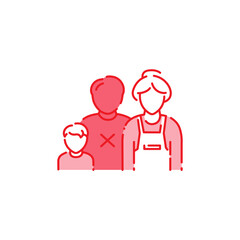 Single mother color line icon. Defective family.