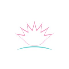 Pink Lotus flower icon isolated on white background