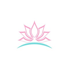 Pink Lotus flower icon isolated on white background
