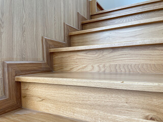 Wooden staircase, Solid oak wood flooring