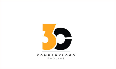 Abstract Letter Initial 3C C3 3 C Vector Logo Design Template