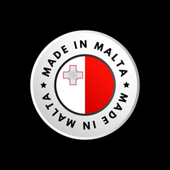 Made in Malta text emblem badge, concept background