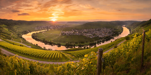 Circle of Light - Famous Moselle Loop at Trittenheim, Germany - 457821558