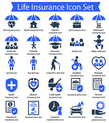 Life Insurance Icon Set
