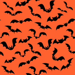 Seamless pattern background of bats devil spooky on  Halloween night.Festival in autumn Ideas ,vector illustration, for wallpaper,fabric,wrapping paper