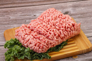 Raw pork minced meat for cooking