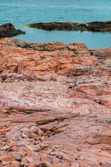 Rock formation in the sea around Gudhjem in Bornholm