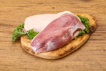 Raw duck breast for cooking