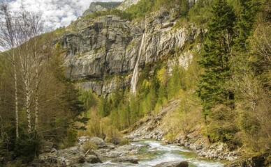 waterfall in the mountains