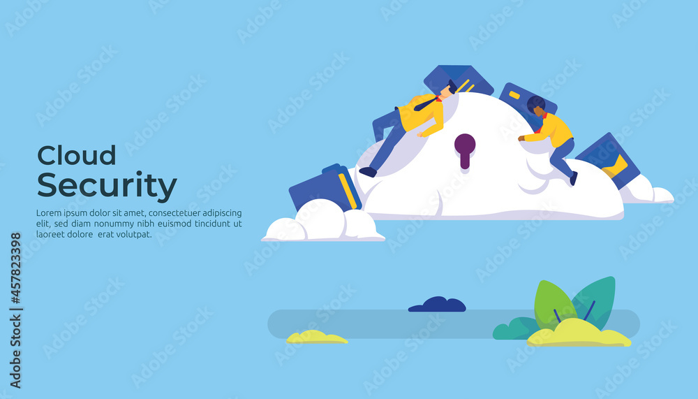 Poster cloud internet data center protection. computing hosting server encryption or storage security conce