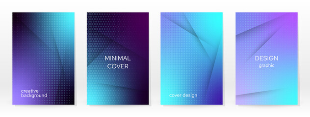 Minimal Poster. Pastel Soft. Blue Gradient Set.