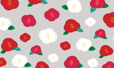  椿のモダンイラスト・背景・壁紙素材

