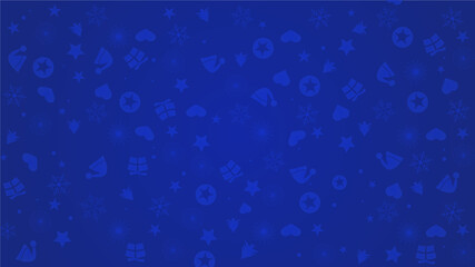 Christmas, happy new year, Xmas ornaments blue background colored vector wallpaper pattern illustration