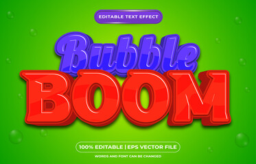 Bubble boom editable text effect liquid template style