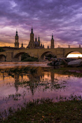 sunset in the river