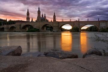 Fototapeta na wymiar sunset in the river