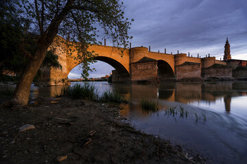 sunset in the river