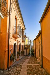 Fototapeta na wymiar A narrow street in Lacedonia, an old town in the province of Avellino, Italy.