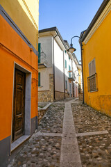 A narrow street in Lacedonia, an old town in the province of Avellino, Italy.