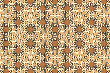 Pattern design with arabesque geometric shapes computer generated 