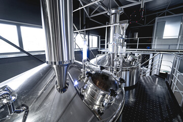 Craft beer brewing equipment in privat brewery