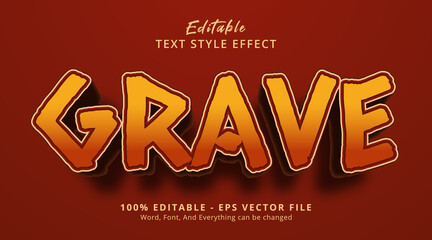 Grave text on red and yellow color event style, editable text effect