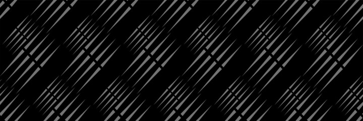 Dark abstract background and pattern with geometric elements on a black background. Seamless pattern, texture. Vector image