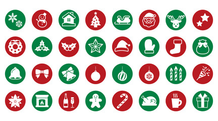 クリスマスアイコンセット　Christmas Vector Icons