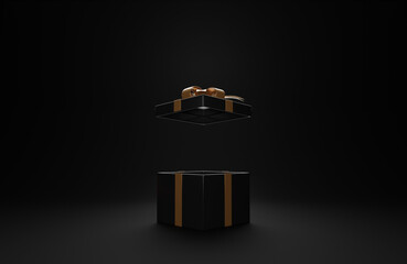 3D Rendering. gift box ideas for festivals.Black Friday