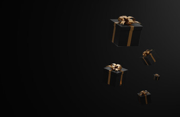 3D Rendering. gift box ideas for festivals.Black Friday