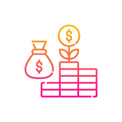 Investment vector gradient icon style illustration. EPS 10 file