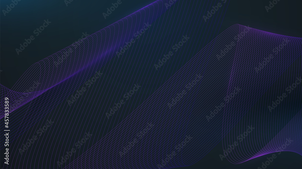 Aufkleber Abstract violet and blue stripe waves pattern background. Vector illustration. Futuristic technology digital hi-tech concept. Vector illustration