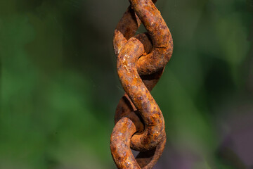 Close up of a rusty chain