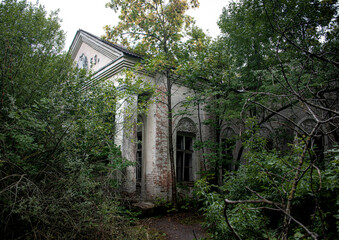 Abandoned house of culture in the village in the Czernobyl zone