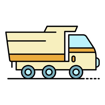 Wheat farm truck icon. Outline wheat farm truck vector icon color flat isolated
