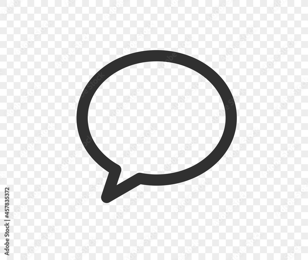 Poster Linear speech balloon pictogram isolated on transparent background