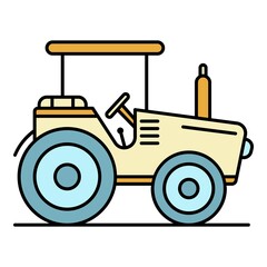 Modern tractor icon. Outline modern tractor vector icon color flat isolated