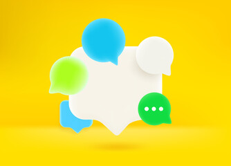 Speech ballons 3d style vector illustration. Chat concept